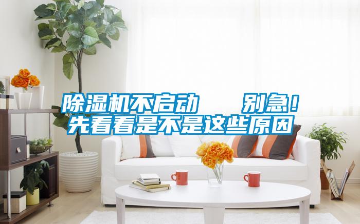 除濕機不啟動   別急!先看看是不是這些原因