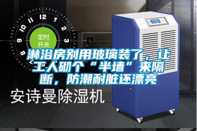 淋浴房別用玻璃裝了，讓工人砌個“半墻”來隔斷，防潮耐臟還漂亮