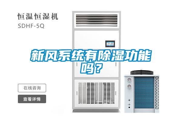 新風系統有除濕功能嗎？